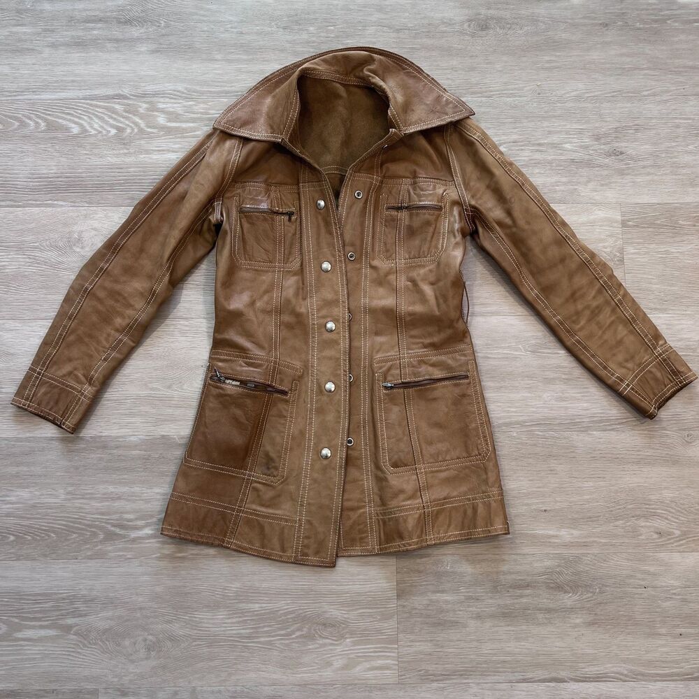 Vintage 70's Leather and Suede Reversible Jacket-Size XS/S